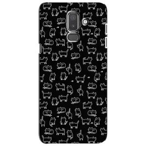 Чехол на тематику: Коты для Samsung Galaxy J8 2018 (J810) (Котики на черном)
