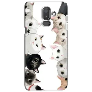 Силиконовый чехол с котиком для Samsung Galaxy J8-2018, J810 (Коты)