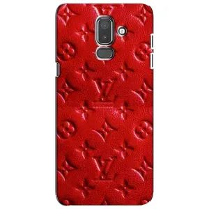Текстурный Чехол Louis Vuitton для Самсунг J8 (2018) (Красный ЛВ)