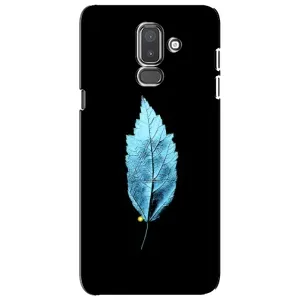 Чехол с картинками на черном фоне для Samsung Galaxy J8-2018, J810 (Листочек)