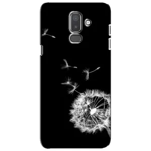Силиконовый Чехол с одуванчиками на Samsung Galaxy J8-2018, J810 (Одуванчик на чёрном)