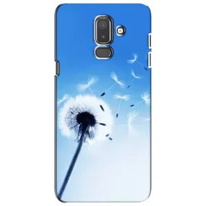 Силиконовый Чехол с одуванчиками на Samsung Galaxy J8-2018, J810 (Одуванчик на голубом)