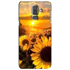 Чехол с Цветами для Samsung Galaxy J8-2018, J810 (поле подсолнухов)