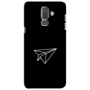 Чехол с картинками на черном фоне для Samsung Galaxy J8-2018, J810 (Самолетик)