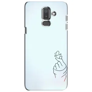 Чехлы (Знак сердечка) на Samsung Galaxy J8-2018, J810 (Сердце на голубом)
