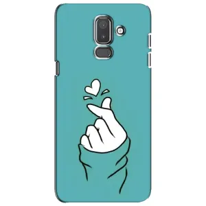 Чехлы (Знак сердечка) на Samsung Galaxy J8-2018, J810 (Сердечко на бирюзовом)