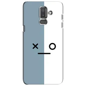 Силиконовые Чехлы (смешные стикеры) для Samsung Galaxy J8-2018, J810 (Серо-белый)