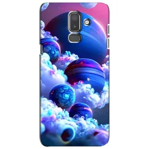 Чехлы КОСМОС для Samsung Galaxy J8-2018, J810 (Синие планеты)