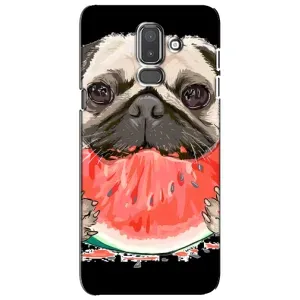 Чехол (ТПУ) Милые собачки для Samsung Galaxy J8-2018, J810 (Смешной Мопс)