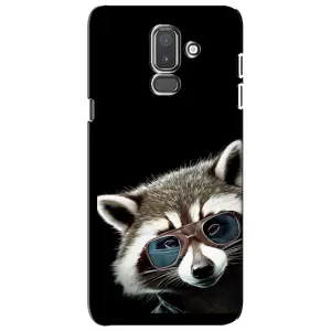 Силиконовый Чехол с Енотами на Samsung Galaxy J8-2018, J810 (Стильный Енот)