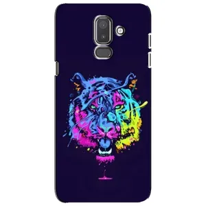 Силиконовый бампер с картинкой животных для Samsung Galaxy J8-2018, J810 (Тигр-Арт)