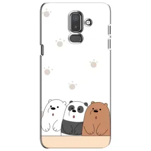 Чехлы с изображением разных животных для Samsung Galaxy J8-2018, J810 (Удивленные медвеженки)