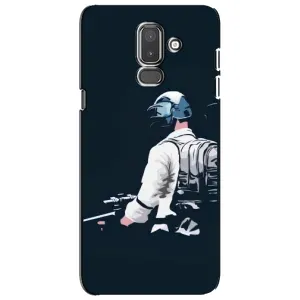 Силиконовый чехол с картинкой "Герой Pubg" на Samsung Galaxy J8-2018, J810 (В экиперовке)