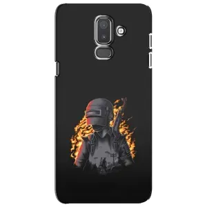 Силиконовый чехол с картинкой "Герой Pubg" на Samsung Galaxy J8-2018, J810 (В огне)