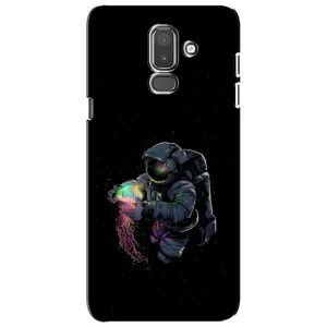 Силиконовый Чехол с принтом "Космонавты" на Samsung Galaxy J8-2018, J810 (В руках земля)