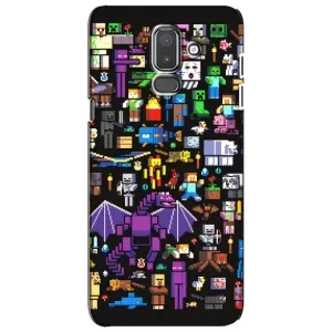 Чехол майнкрафт для Samsung Galaxy J8-2018, J810 (Все персонажи)