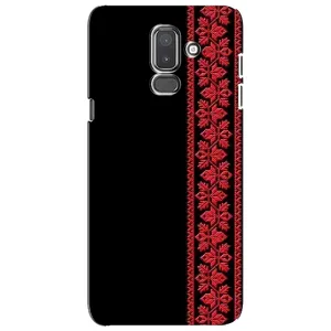 Силиконовый Чехол на Samsung Galaxy J8-2018, J810 с картинкой Вышиванки (Вышиванка на черном)