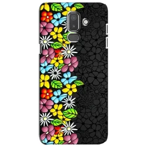 Чехол с Цветами для Samsung Galaxy J8-2018, J810 (Яркие цветы)