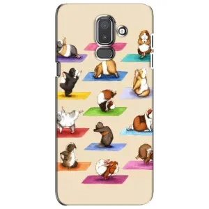 Чехол с Прикольным принтом на Samsung Galaxy J8-2018, J810 (Ёга свинок)