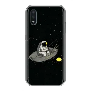 Силіконовый Чохол з принтом "Космонавти" на Sansung Galaxy M01 (M015) (Космонавт на рибалці)