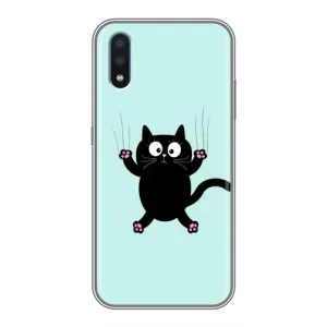 Силіконовий чохол з котиком для Sansung Galaxy M01 (M015) (Падаючий кіт)