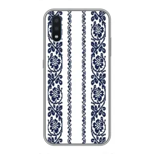 Силиконовый Чехол на Sansung Galaxy M01 (M015) с картинкой Вышиванки (Синяя вышиванка)