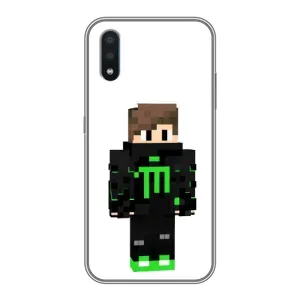 Чехлы для Sansung Galaxy M01 (M015) (Персонажи Майн Крафт) (Зеленый мальчик)