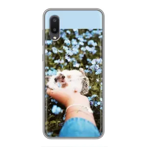 Чехлы с изображением разных животных для Samsung Galaxy M02 (M022) (Ежик на руках)