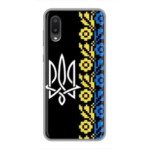 Силиконовый Чехол на Samsung Galaxy M02 (M022) (Герб и вышыванка)