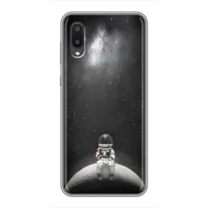 Силиконовый Чехол с принтом "Космонавты" на Samsung Galaxy M02 (M022) (Космонавт романтик)