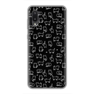 Чехол на тематику: Коты для Samsung Galaxy M02 (M022) (Котики на черном)