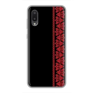 Силиконовый Чехол на Samsung Galaxy M02 (M022) (Красная Вышиванка)