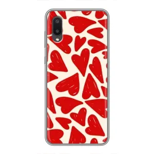 Чехлы с тематикой "Маленькие Сердечки" на Samsung Galaxy M02 (M022) (Красные сердечка)