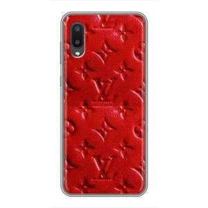 Текстурный Чехол Louis Vuitton для Самсунг Галакси М02 (Красный ЛВ)