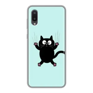 Силиконовый чехол с котиком для Samsung Galaxy M02 (M022) (Падающий кот)