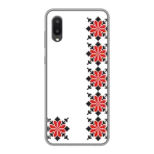 Силиконовый Чехол на Samsung Galaxy M02 (M022) с картинкой Вышиванки (Силуэт вышиванки)