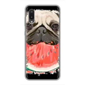 Чехол (ТПУ) Милые собачки для Samsung Galaxy M02 (M022) (Смешной Мопс)