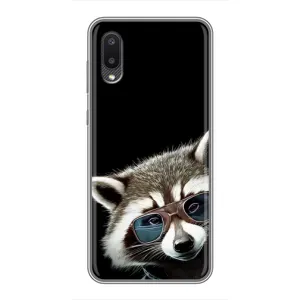 Силиконовый Чехол с Енотами на Samsung Galaxy M02 (M022) (Стильный Енот)