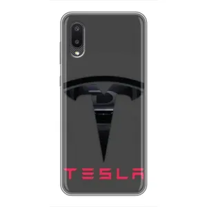 Силіконовий бампер з картинкою машини на Samsung Galaxy M02 (M022) (Logo TESLA)