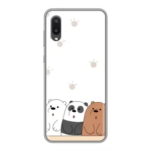 Чехлы с изображением разных животных для Samsung Galaxy M02 (M022) (Удивленные медвеженки)