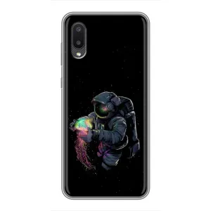 Силиконовый Чехол с принтом "Космонавты" на Samsung Galaxy M02 (M022) (В руках земля)