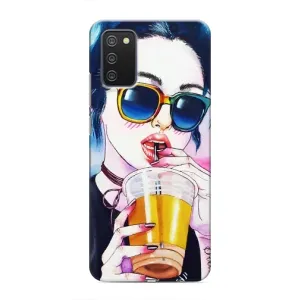 Чехол с картинкой Модные Девчонки Samsung Galaxy M02s (Девушка с коктейлем)