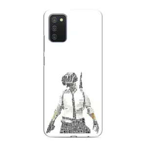 Силиконовый чехол с картинкой "Герой Pubg" на Samsung Galaxy M02s (Из букв)