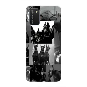 Чехол ДОБЕРМАН для Samsung Galaxy M02s (Коллаж Доберман)