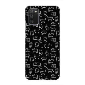 Чехол на тематику: Коты для Samsung Galaxy M02s (Котики на черном)