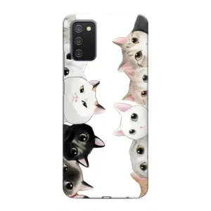 Силиконовый чехол с котиком для Samsung Galaxy M02s (Коты)