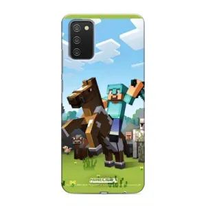 Чехлы для Samsung Galaxy M02s (Персонажи Майн Крафт) (На коне)