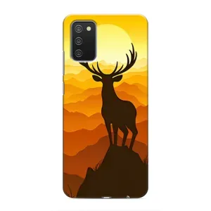 Чехлы с изображением разных животных для Samsung Galaxy M02s (Силуэт Оленя)