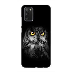 Чехлы с принтом СОВЫ для Samsung Galaxy M02s (Сова на чёрном)