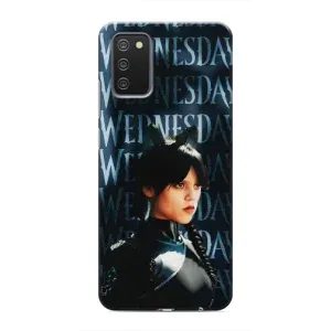 Чехлы с принтом Уэнсдей на Samsung Galaxy M02s (Уэнздей с ушками)